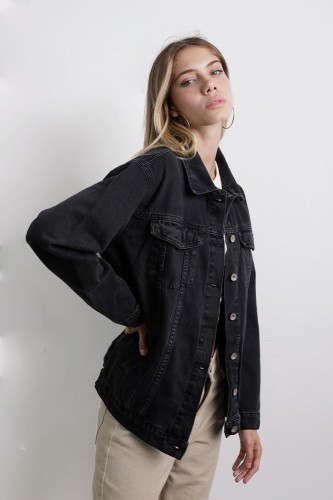 Casaca Jean Oversize Black